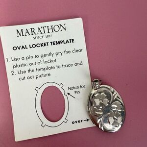Marathon Sterling Silver Floral Engraved Locket Pendant